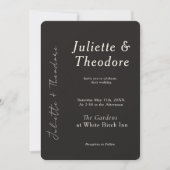 Elegante zwarte trouwuitnodiging kaart (Voorkant)