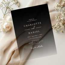 Elegante Zwarte Verlopende Acryl Bruiloft
