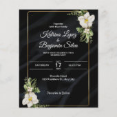 Elegante zwarte vintage bruiloft uitnodiging (Voorkant)