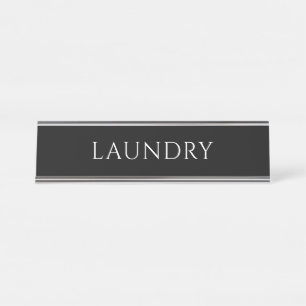 Elegante Zwarte Wasruimte Naambord Bureau Naambordje