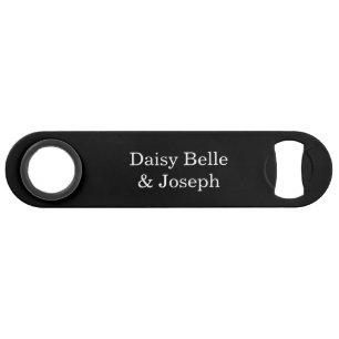 Elegante Zwarte & Witte Bruiloft Speed Flessenopener