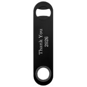 Elegante Zwarte & Witte Bruiloft Speed Flessenopener (Achterkant)