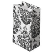 elegante zwarte witte Damask Klein Cadeauzakje (Achterkant Gekanteld)