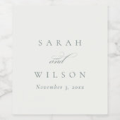 Elegante Zwarte Witte Huwelijkssluiting in Simpele Wijn Etiket (Enkel label)