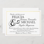 Elegante zwarte | Witte klassieke stijl trouwkaart Kaart (Voorkant / Achterkant)