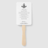 Elegante Zwarte Witte Kroonluchter Monogram Bruilo Handwaaier (Achterkant)