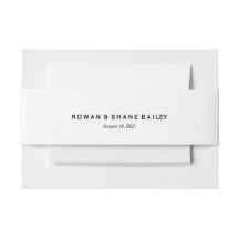 Elegante zwarte & witte Monogram Huwelijks Buikban