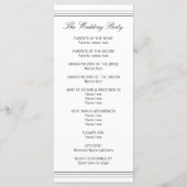 Elegante Zwarte Witte Monogram Programma Kaartenre (Achterkant)