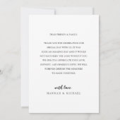 Elegante Zwarte & Witte Script Foto Bruiloft Bedankkaart (Achterkant)