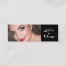 Elegante Zwarte Witte Script Foto Oog Wimpers Mini