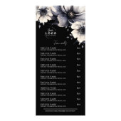 Elegante Zwarte Witte Spa Diensten Menu Rack Card (Voorkant)