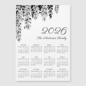 Elegante Zwarte Witte Treurbeukkalender 2026 (Voorkant)