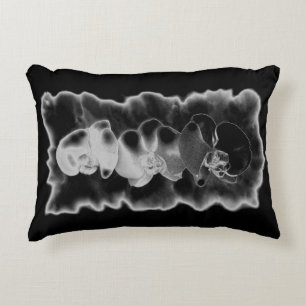 Elegante zwarte witte tropische orchideeën floraal accent kussen