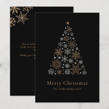 Elegante Zwarte Zilveren Gouden Script Kerstboom