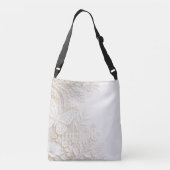 Eleganter Papercut Schmetterling mit Blumenrahmen Crossbody Tas (Achterkant)