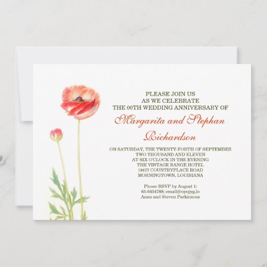 élégantes belles invitations d'anniversaire (Devant)