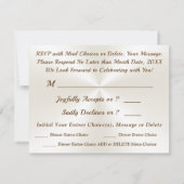 Élégantes, cartes de menu RSVP ou supprimer les ch (Dos)