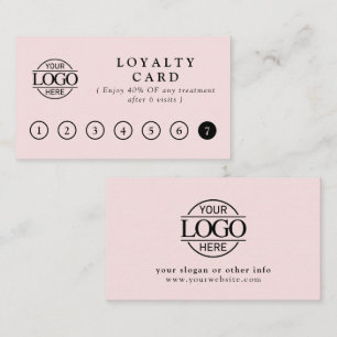 Élégantes Cartes de Récompenses Client Rose Pâle S