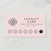 Élégantes Cartes de Récompenses Client Rose Pâle S (Devant)