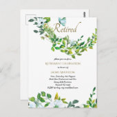 Élégantes CARTES DE RETRAITE Fleurs Botaniques (Devant / Derrière)