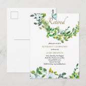 Élégantes CARTES DE RETRAITE sur le thème Botaniqu (Devant / Derrière)