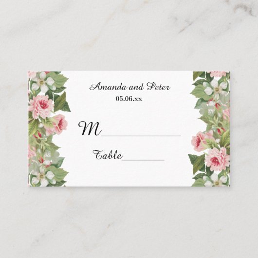 Élégantes cartes de rose floral (Devant)