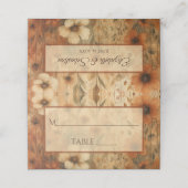 Élégantes Cartes de Table Mariage Floral Bohème Te (Extérieur déplié)