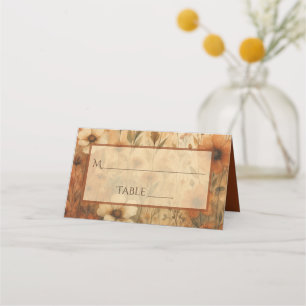 Élégantes Cartes de Table Mariage Floral Bohème Te