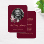 Élégantes Cartes Mémorial Rouge Rose Or (Bureau)