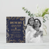 Élégantes Cartes "Save the Date" à Motifs Floraux  (Debout devant)