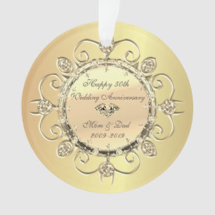 Élégantes Diamants Or 50e Anniversaire de Mariage