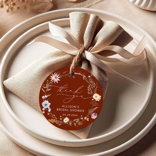 Élégantes étiquettes de remerciement pour une douc