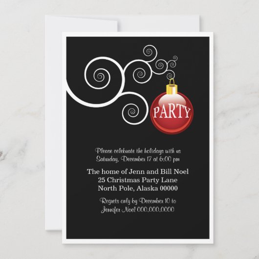 Élégantes fêtes de Noël Invitations (Devant)