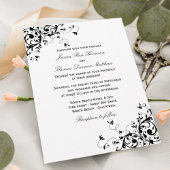 Élégantes Fils Noir & Blanc Mariage Invitations
