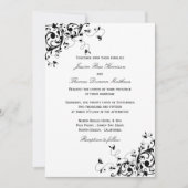 Élégantes Fils Noir & Blanc Mariage Invitations (Devant)
