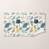 Élégantes fleurs aquarelles roses bleu jaune (Serviette à main)