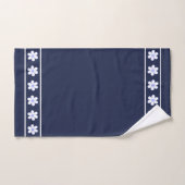Élégantes fleurs blanches modernes sur fond bleu m (Serviette à main)