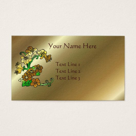 Élégantes fleurs Brown dorées (Devant)