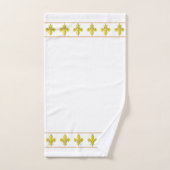 Élégantes fleurs de lis dorées chic sur fond blanc (Serviette à main)