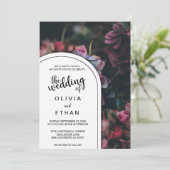 Élégantes fleurs rose roses Faire-part de mariage (Debout devant)