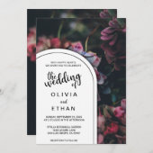 Élégantes fleurs rose roses Faire-part de mariage (Devant / Derrière)