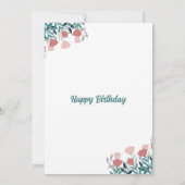 Élégantes fleurs roses naturelles Cartes d'anniver (Dos)