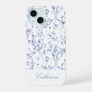 Élégantes fleurs sauvages bleues royales modernes