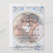 Élégantes fleurs Vellum Overlay Faire-part de mari (Devant)