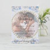 Élégantes fleurs Vellum Overlay Faire-part de mari (Debout devant)