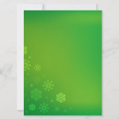 Élégantes flocons de neige Invitation de Noël vert (Dos)