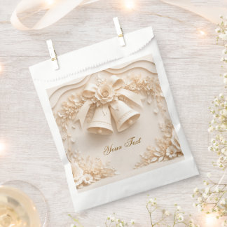Elegantes Hochzeitsdesign mit Glocken und Rosen Bedankzakje