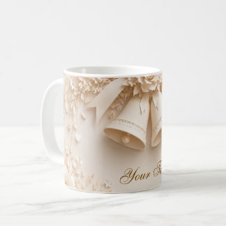 Elegantes Hochzeitsdesign mit Glocken und Rosen Koffiemok