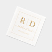 Élégantes initiales monochrome or mariage (Gauche)