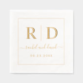 Élégantes initiales monochrome or mariage (Recto)